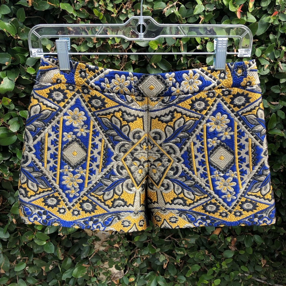 Alice + Olivia brocade tailored shorts